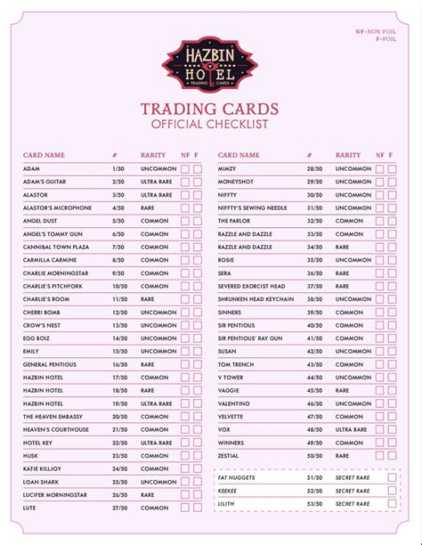 hazbin hotel game|Hazbin Hotel Trading Cards Official Checklist .